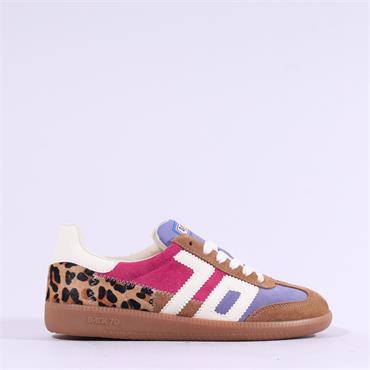 Back 70 Squid Gumsole Leopard Trainer - Pink Purple